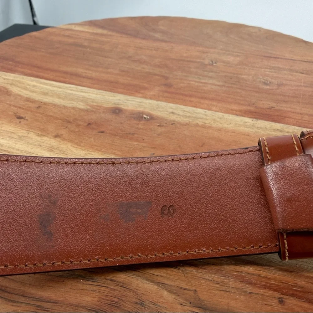 Vintage Ann Taylor Belt Italian Leather Brown, Size Small S square buckle - Picture 5 of 9